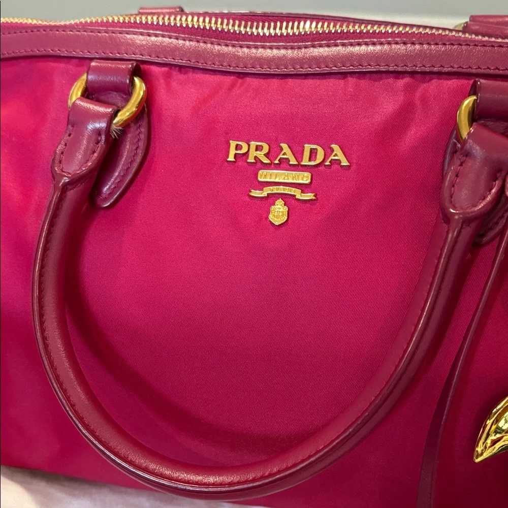 Authentic Prada Borsa Mano Ibisco Tessuto Purse with Strap - Picture 3 of 15